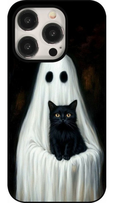 Coque iPhone 15 Pro - Halloween 2025 Ghost with black cat