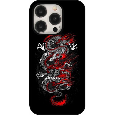 iPhone 15 Pro Case Hülle - Japanese style Dragon Tattoo Red Black