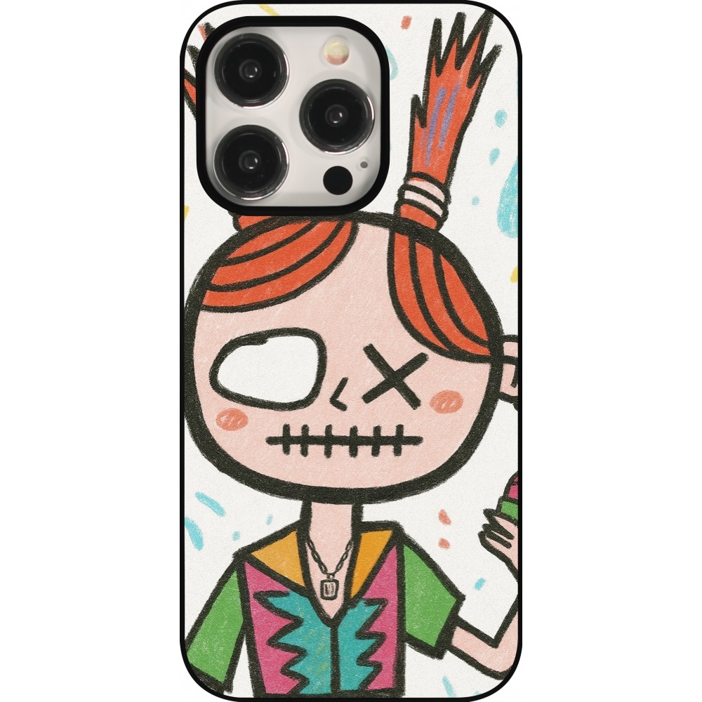 iPhone 15 Pro Case Hülle - Little Girl Sketch