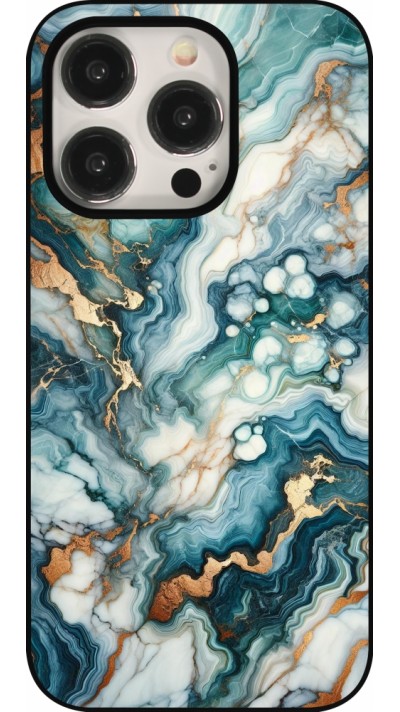iPhone 15 Pro Case Hülle - Grüner Blauer Goldener Marmor