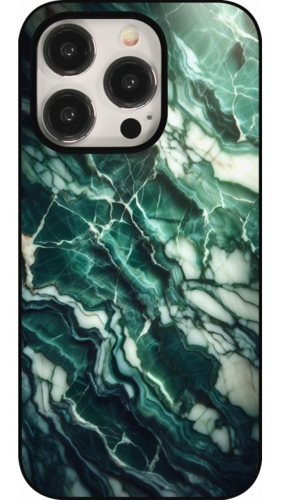 Coque iPhone 15 Pro - Marbre vert majestueux