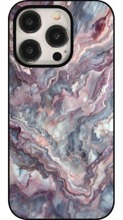 iPhone 15 Pro Case Hülle - Violetter silberner Marmor