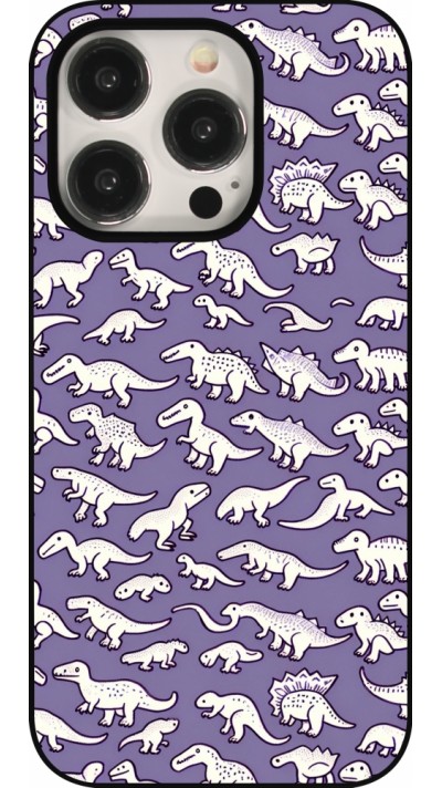 Coque iPhone 15 Pro - Mini dino pattern violet