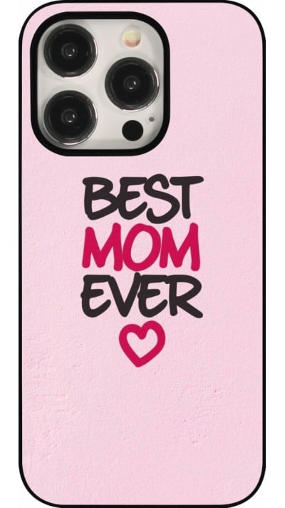 Coque iPhone 15 Pro - Mom 2023 best Mom ever pink