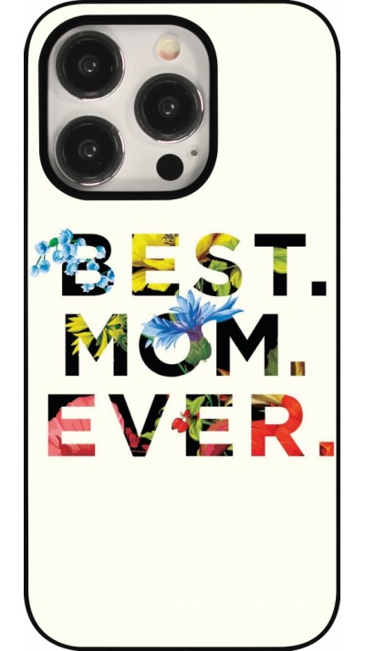 Coque iPhone 15 Pro - Mom 2023 best Mom ever flowers