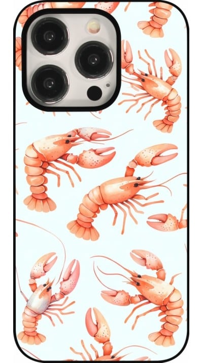 iPhone 15 Pro Case Hülle - Muster von pastellfarbenen Hummern