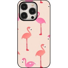 iPhone 15 Pro Case Hülle - Pink Flamingos Pattern