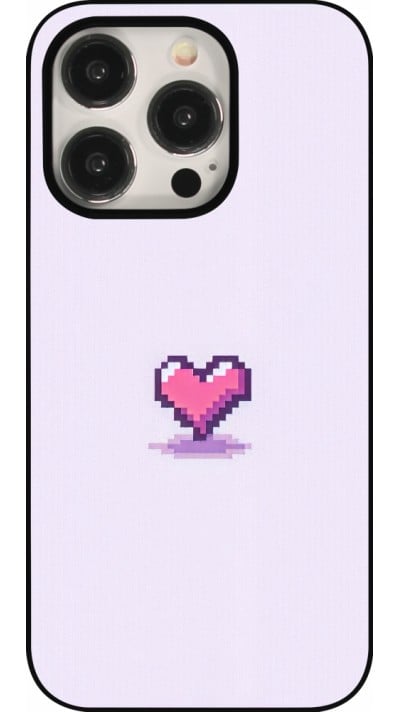 Coque iPhone 15 Pro - Pixel Coeur Violet Clair