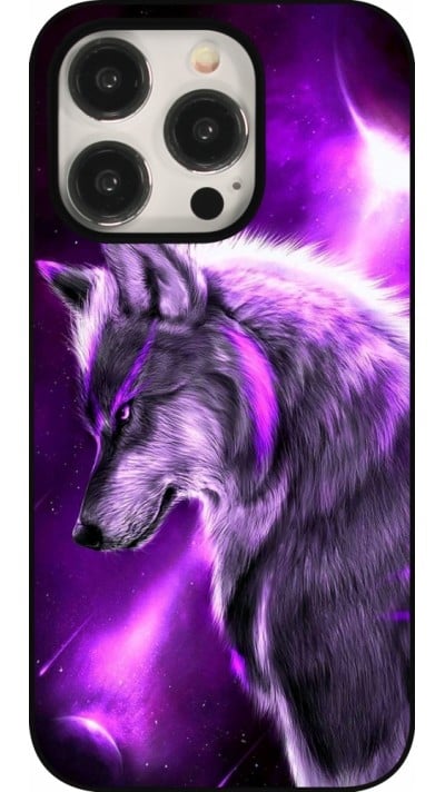 iPhone 15 Pro Case Hülle - Purple Sky Wolf