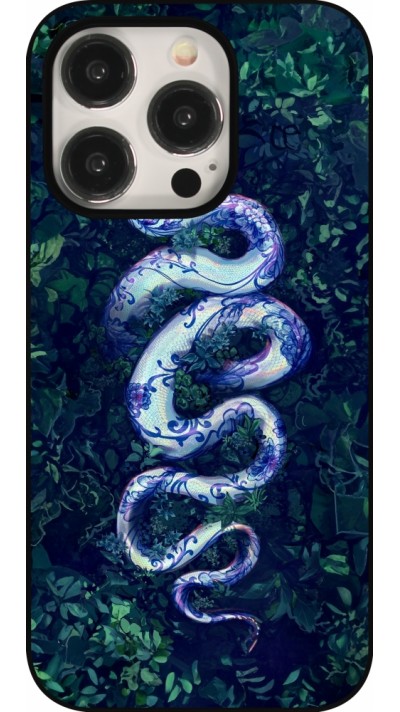 iPhone 15 Pro Case Hülle - Snake Blue Anaconda