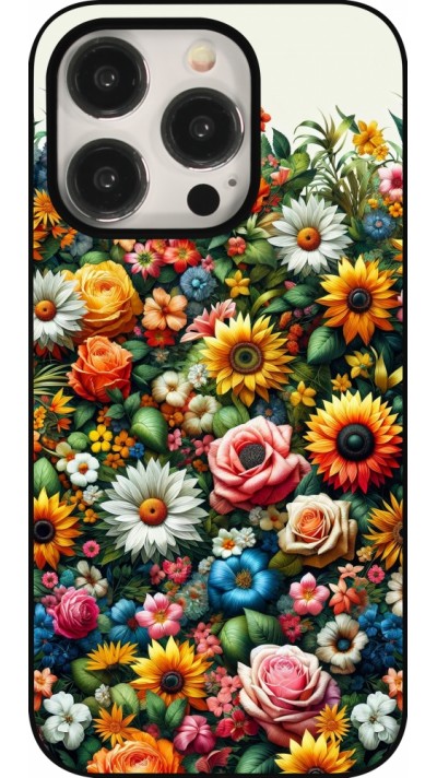 iPhone 15 Pro Case Hülle - Sommer Blumenmuster