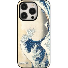 Coque iPhone 15 Pro - Tableau art - La Grande Vague de Kanagawa - Hokusai