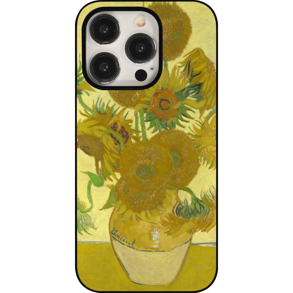 Coque iPhone 15 Pro - Tableau art - Les Tournesols - Van Gogh