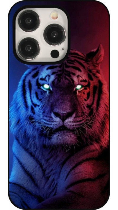Coque iPhone 15 Pro - Tiger Blue Red