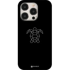 iPhone 15 Pro Case Hülle - Turtles lines on black