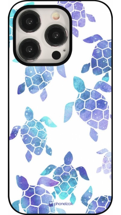 Coque iPhone 15 Pro - Turtles pattern watercolor