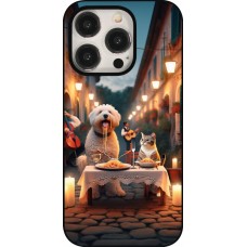 Coque iPhone 15 Pro - Valentine 2024 Dog & Cat Candlelight
