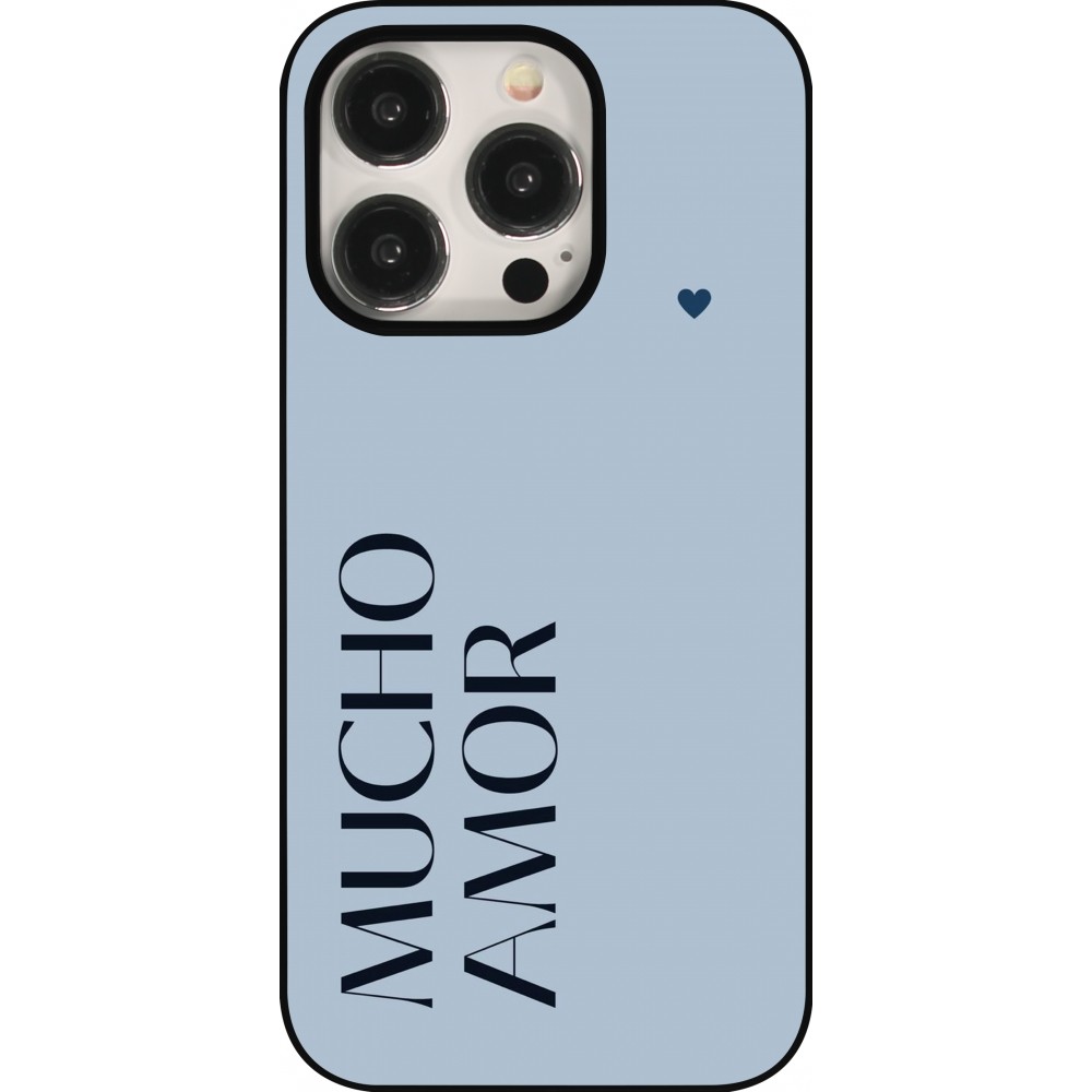 Coque iPhone 15 Pro - Valentine 2024 mucho amor azul