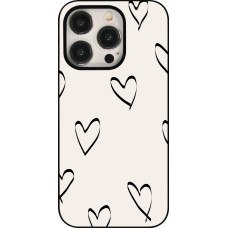 Coque iPhone 15 Pro - Valentine 2023 minimalist hearts