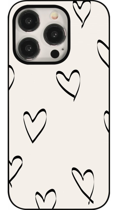 Coque iPhone 15 Pro - Valentine 2023 minimalist hearts