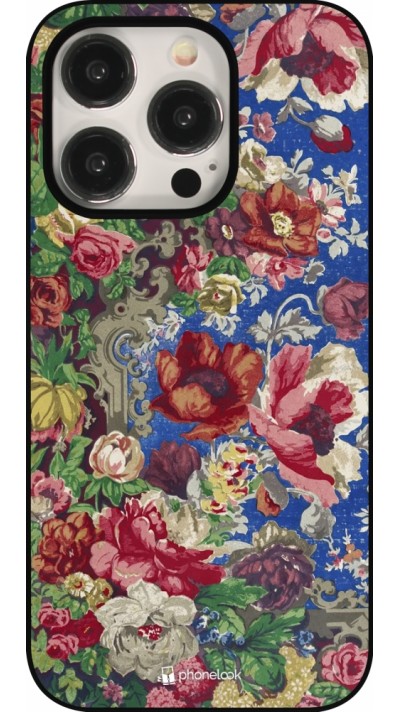 iPhone 15 Pro Case Hülle - Vintage Art Flowers