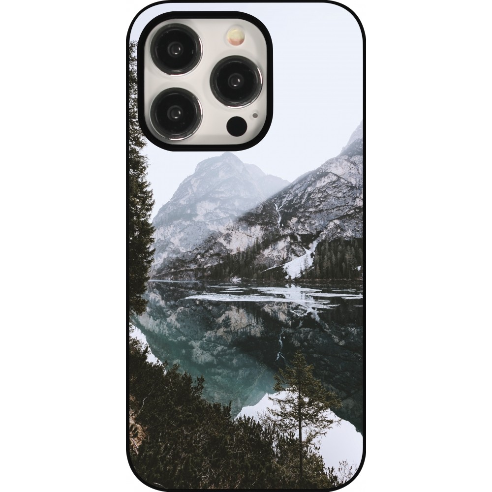 Coque iPhone 15 Pro - Winter 22 snowy mountain and lake
