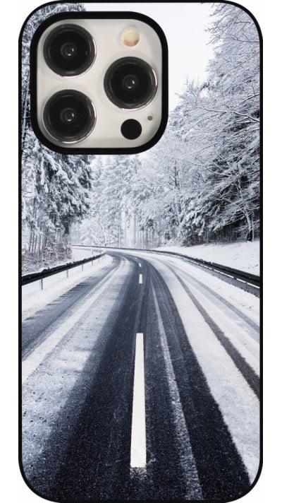 Coque iPhone 15 Pro - Winter 22 Snowy Road