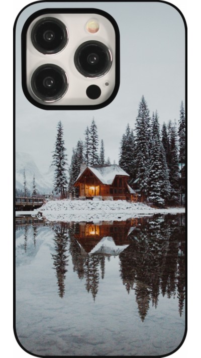 iPhone 15 Pro Case Hülle - Winter 25 Winter house forest afternoon