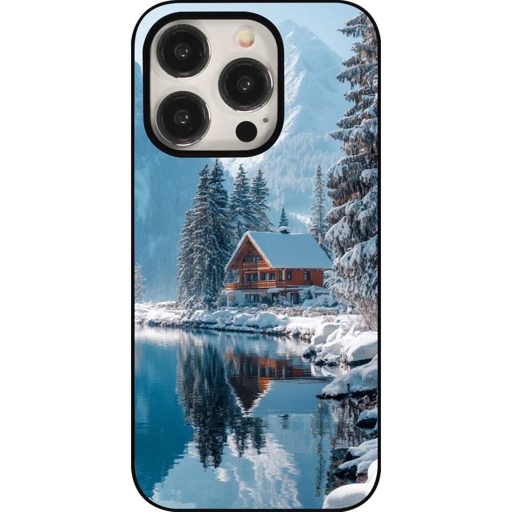 iPhone 15 Pro Case Hülle - Winter 25 Winter house forest day