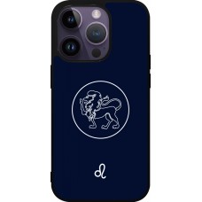 Coque iPhone 15 Pro - Silicone rigide noir Astrologie Lion