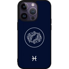 Coque iPhone 15 Pro - Silicone rigide noir Astrologie Poissons