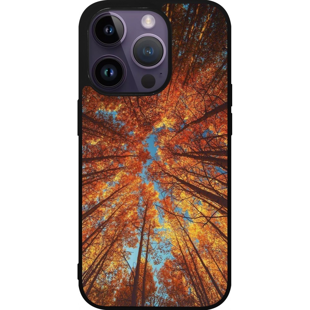 Coque iPhone 15 Pro - Silicone rigide noir Autumn 25 Trees