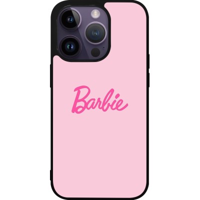 Coque iPhone 15 Pro - Silicone rigide noir Barbie Text