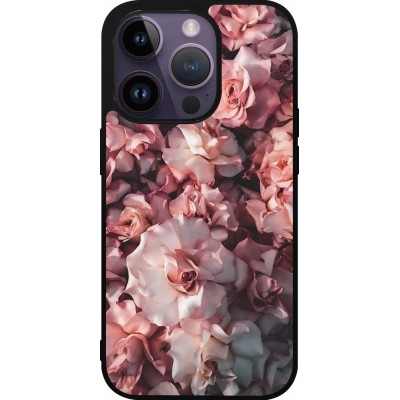 iPhone 15 Pro Case Hülle - Silikon schwarz Beautiful Roses