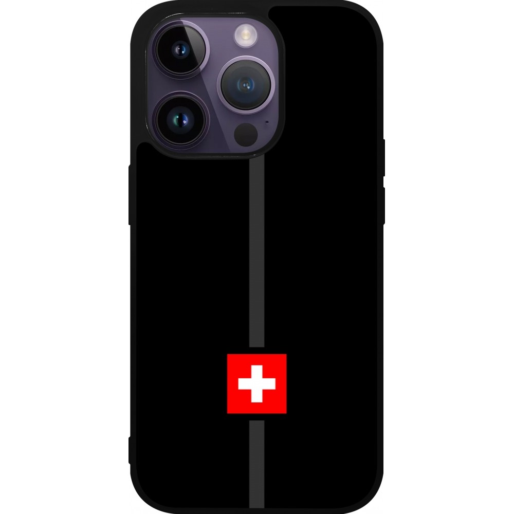 Coque iPhone 15 Pro - Silicone rigide noir Canton CH noir
