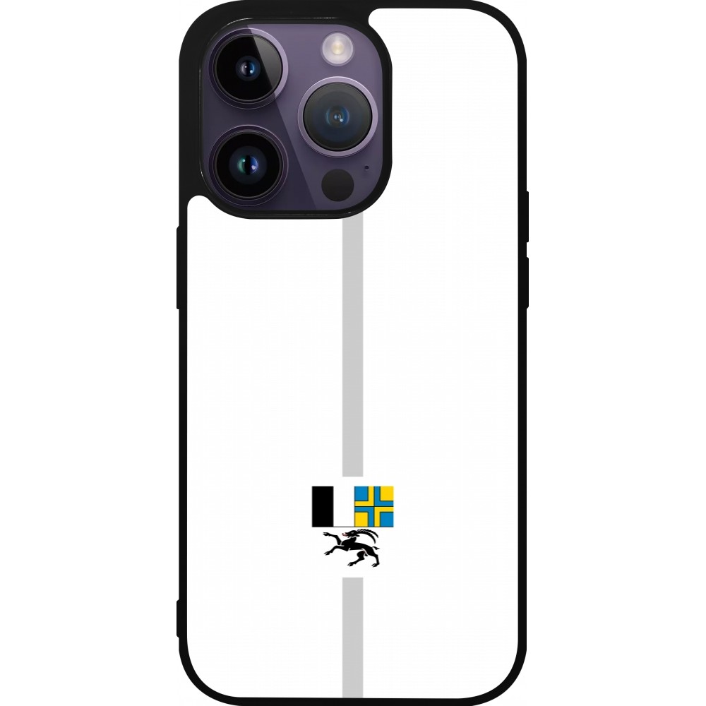 Coque iPhone 15 Pro - Silicone rigide noir Canton GR blanc