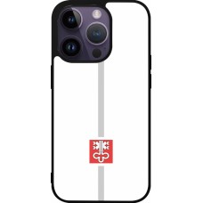 Coque iPhone 15 Pro - Silicone rigide noir Canton NW blanc