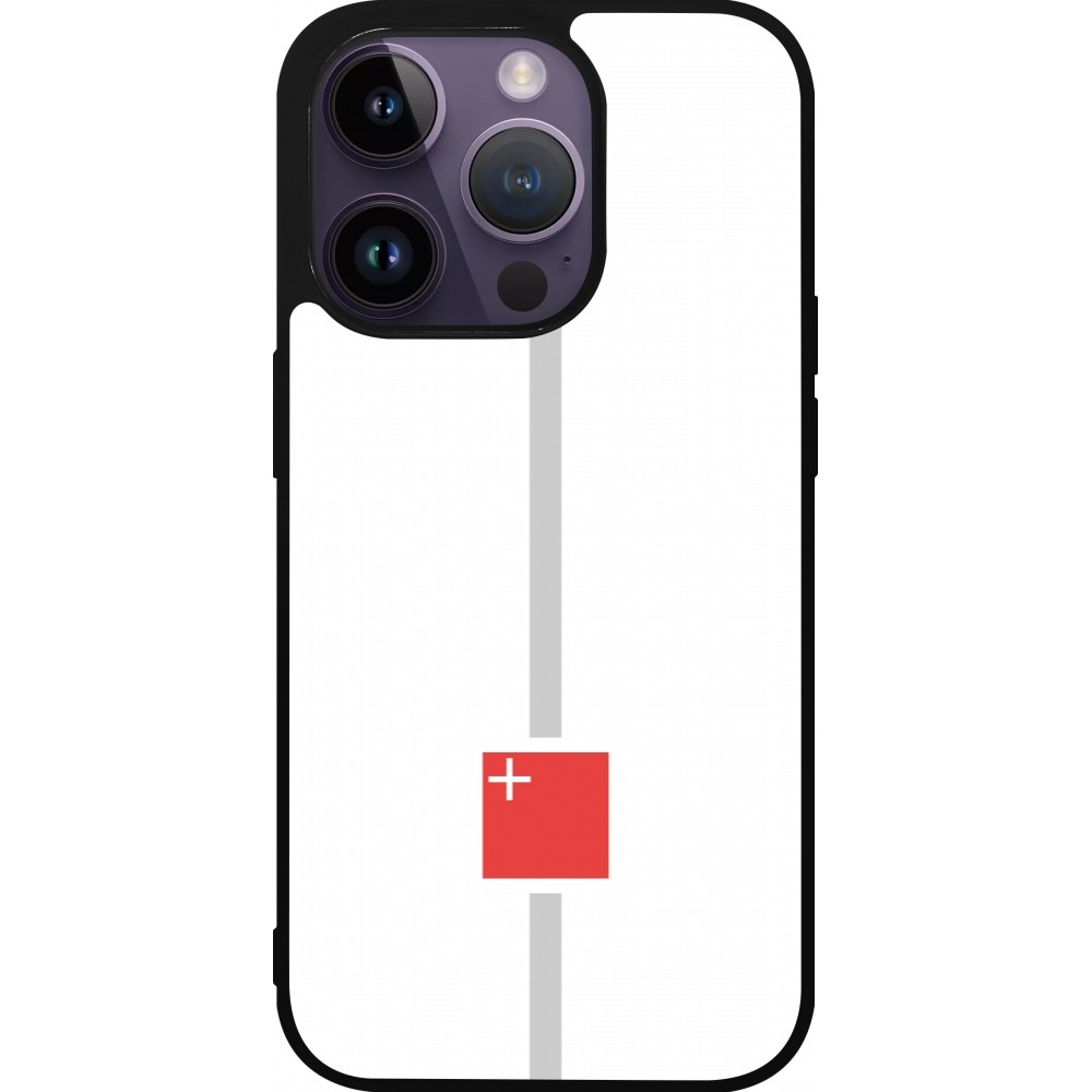 Coque iPhone 15 Pro - Silicone rigide noir Canton SZ blanc