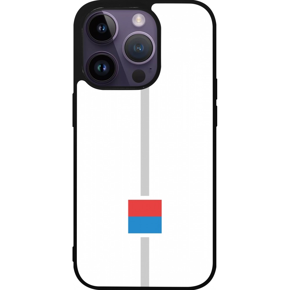 iPhone 15 Pro Case Hülle - Silikon schwarz Kanton TI weiss