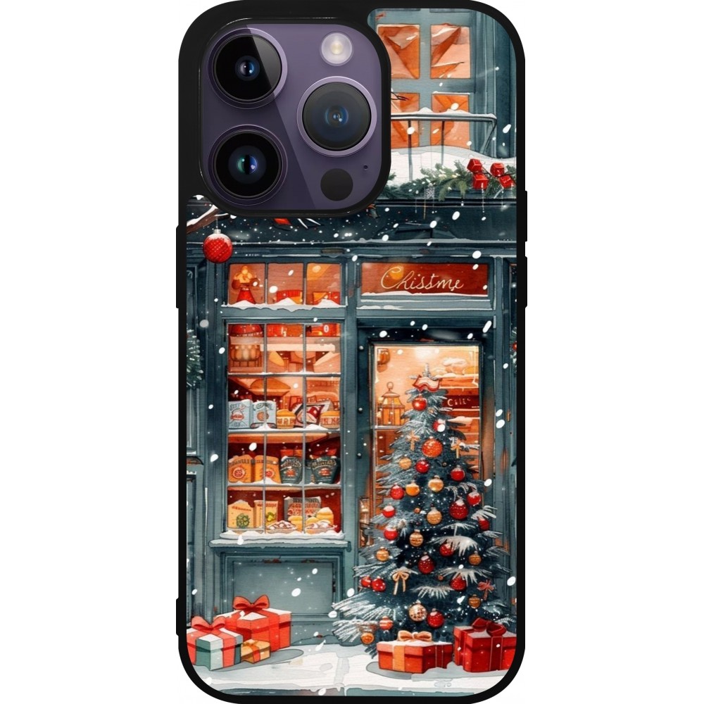 Coque iPhone 15 Pro - Silicone rigide noir Christmas 25 Xmas Shop