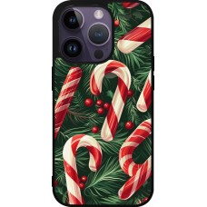 Coque iPhone 15 Pro - Silicone rigide noir Christmas 25 Xmas Stick