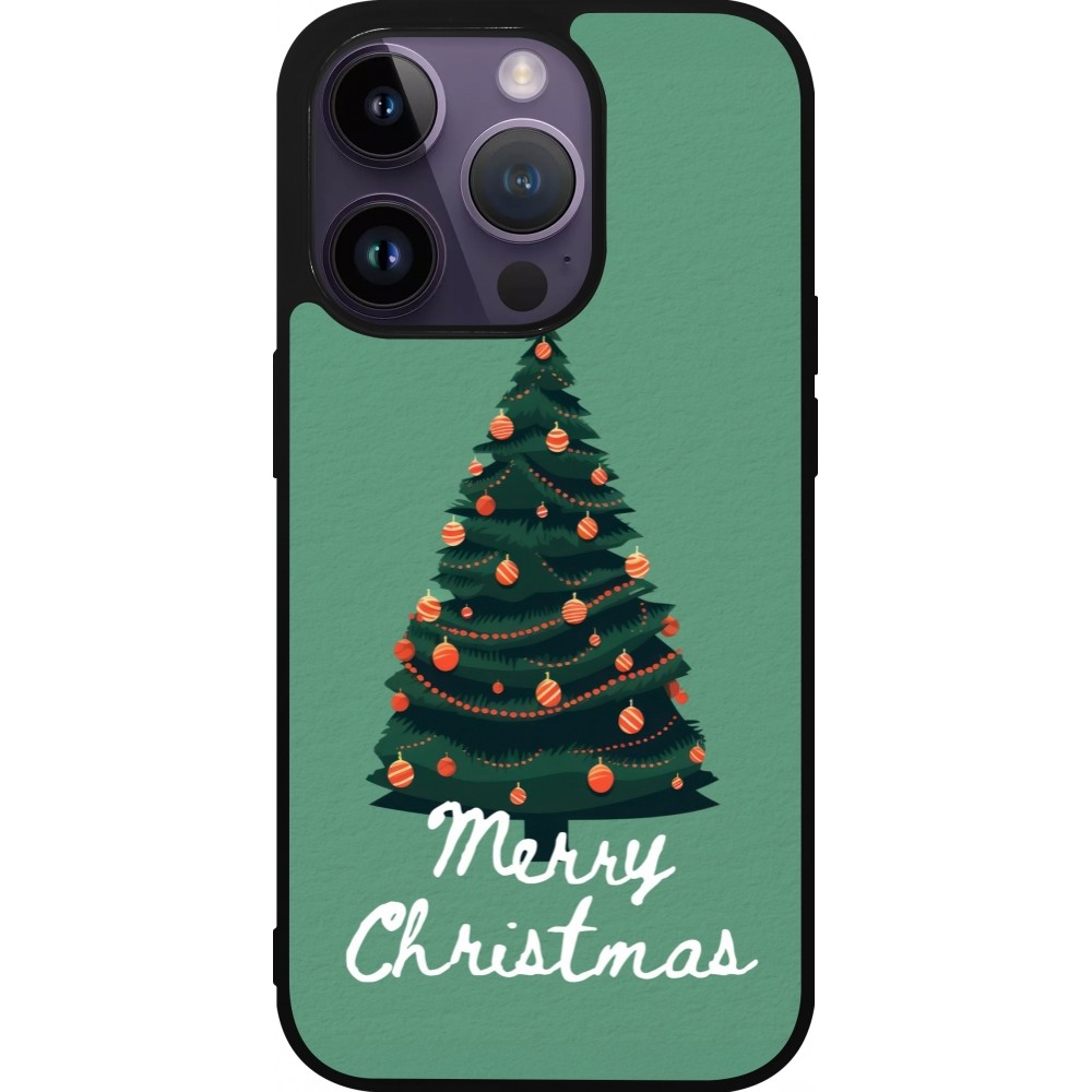Coque iPhone 15 Pro - Silicone rigide noir Christmas 25 Xmas Tree