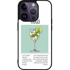 Coque iPhone 15 Pro - Silicone rigide noir Cocktail recette Hugo