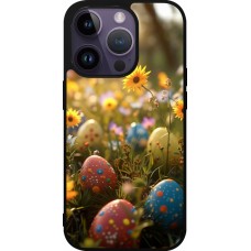 iPhone 15 Pro Case Hülle - Silikon schwarz Easter 2026 Decorated eggs