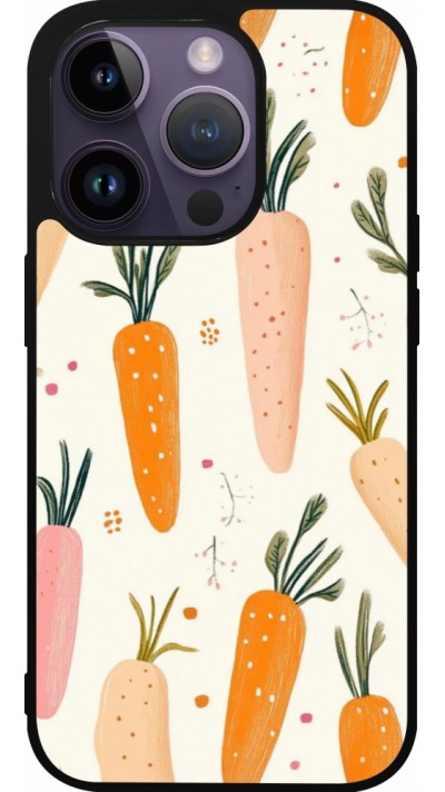 iPhone 15 Pro Case Hülle - Silikon schwarz Easter 2026 Illustration carrots