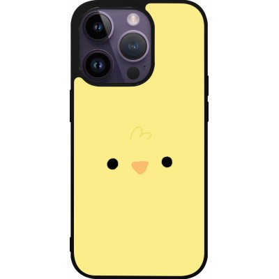 Coque iPhone 15 Pro - Silicone rigide noir Easter 2026 Little chicken