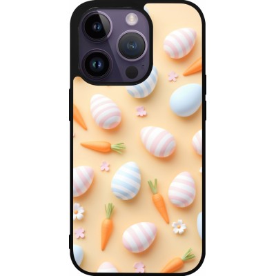 Coque iPhone 15 Pro - Silicone rigide noir Easter 2026 Pattern Easter