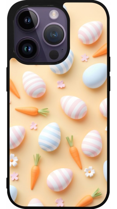 iPhone 15 Pro Case Hülle - Silikon schwarz Easter 2026 Pattern Easter