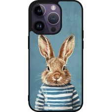 iPhone 15 Pro Case Hülle - Silikon schwarz Easter 2026 Rabbit navy