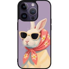 iPhone 15 Pro Case Hülle - Silikon schwarz Easter 2026 Rabbit with scarf